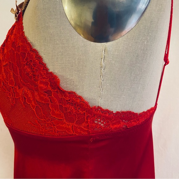 Heidi Klum Sm red stretch silk and lace . camisole - Picture 7 of 9